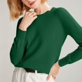 thumbnail image 3 of ManxiVoo Chandail Tricoté à Manches Longues et Col Rond pour Femmes, Haut à Capuche pour Automne Hiver, Tenue Décontractée, Taille TG, Vert Menthe, 3 of 5