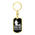 thumbnail image 4 of Hunting Makes Me Happy Stainless Steel or 18k Gold Premium Swivel Dog Tag Keychain, 4 of 8