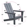 thumbnail image 2 of JP Outdoor Modern Adirondack Chair, Outdoor Oversize Plastic Fire Pit Chair,Gray, 2 of 11