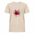 thumbnail image 3 of Pisexur T-shirts pour Hommes, Imprimé Col Rond Mode Décontractée Manches Courtes Blouses Col Rond Chemises Beige, 4TG Chemises de Golf Hommes & Chemises Hommes, 3 of 6