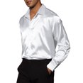 thumbnail image 5 of INSPIRE CHIC Men's Dress Satin V Neck Long Sleeves Button Down Party Shirts, 5 of 5