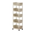 thumbnail image 2 of EGNMCR 5 Tier Storage Rack Multi Layer Storage Cart Mobile Storage Rack With Wheels Easy Assembly Suitable For Living Room Bedroom Restroom Kitchen Organizers Plastics Shelves, 2 of 7