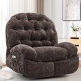 thumbnail image 1 of Korser Power Swivel Rocker Recliner Chair with USB Ports Chenille for Living Room,Brown, 1 of 7
