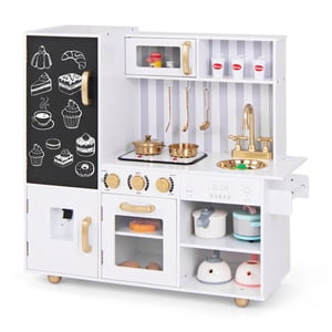 Gymax Jouer Kitchen Toy Set avec distributeur d'eau de four à évier