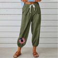 thumbnail image 2 of VEKDONE Womens Linen Long Pants Army Green XL, 2 of 6