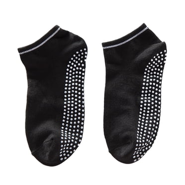 3 Pair Unisex Yoga Socks Non Skid Socks Ballet Pilates Sports Non-slip Socks Gripper For Women (Black)