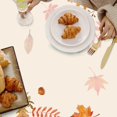 thumbnail image 3 of Fall Thanksgiving Tablecloth, Pumpkin Maple Pine Cones Thanksgiving Round Table Cloth 60 x 60 for Farmhouse Decor,Perfect for Kitchen Dinner, Restaurant ,Outdoor Holiday Picnic Table Cover, 3 of 5