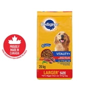PEDIGREE Vitality+ Adult Dry Dog Food Hearty Beef and Vegetable Flavour, Bag 20kg