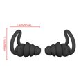thumbnail image 3 of Workhe  Bouchons d'Oreilles de Sommeil en Silicone Écouteurs Réduction du Bruit Bouchon d'Oreille de Sommeil Bouchons d'Oreilles Réutilisables pour Bureau Maison, Noir, 3 Couches, 3 of 9