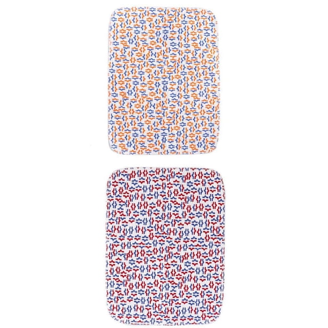 2 Pcs Alèses Réutilisables Imperméables avec Retournement pour Incontinence, Protège-Matelas, Tapis à Langer. l'Image Montre Deux Alèses Rectangulaires avec des Motifs Abstraits Colorés, l'Une en orange et Bleu, et l'Autre en Rouge et Bleu. Faites de Coton, Ces Alèses Sont Conçues pour Protéger les Matelas et les Draps de l'Humidité et des Taches. Chaque Alèse Mesure 45x59cm (17.8x23.2 Pouces) et Est Lavable et Compatible avec l'Eau de Javel pour une Utilisation Répétée