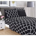 thumbnail image 1 of Mocassi 6-Piece Lightweight Super Soft Easy Care Microfiber Bed Sheet Set with 16" Deep Pockets, King, Black, 1 of 1