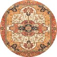 thumbnail image 1 of Ahgly Company Tapis d'Intérieur Ronds Abstraits Jaune Orange, Tapis de Zone Abstraits, 3 Pieds Rond, 1 of 6