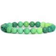 thumbnail image 1 of Natural Green Chrysoprase Gemstone 8mm Round Beads Stretch Bracelet 7" Unisex, 1 of 3