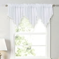 thumbnail image 1 of JilgTeok 4 Pcs Floral Sheer Lace Shade Window Curtain with Scalloped Edges and Rod Pocket Top for Easy Hanging Light Filtering Valances Drapery for Farmhouse, Kitchen, Bedroom Clearance, 1 of 4