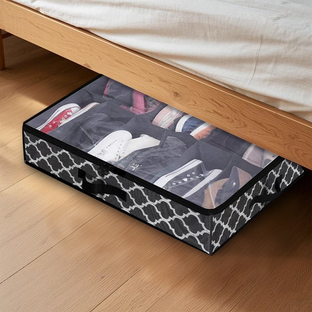 Under Bed Shoe Cabinet Storage Is Suitable For 24 Pairs Of Shoe Cabinets. Strong Under Bed Shoe Cabinet Storage Bedding Baby Storage Cubes Collapsible Storage Boxes with Zipper Container for Blankets