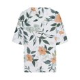 thumbnail image 4 of QIPOPIQ Women's Cotton Linen Round Collar Boxy Top Patchwork Blouses Clearance, 4 of 5