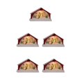thumbnail image 1 of mmirethe Resin Christmas Scene Snow House LED Desktop Set Village Decoration Snowman 5Set, 1 of 6
