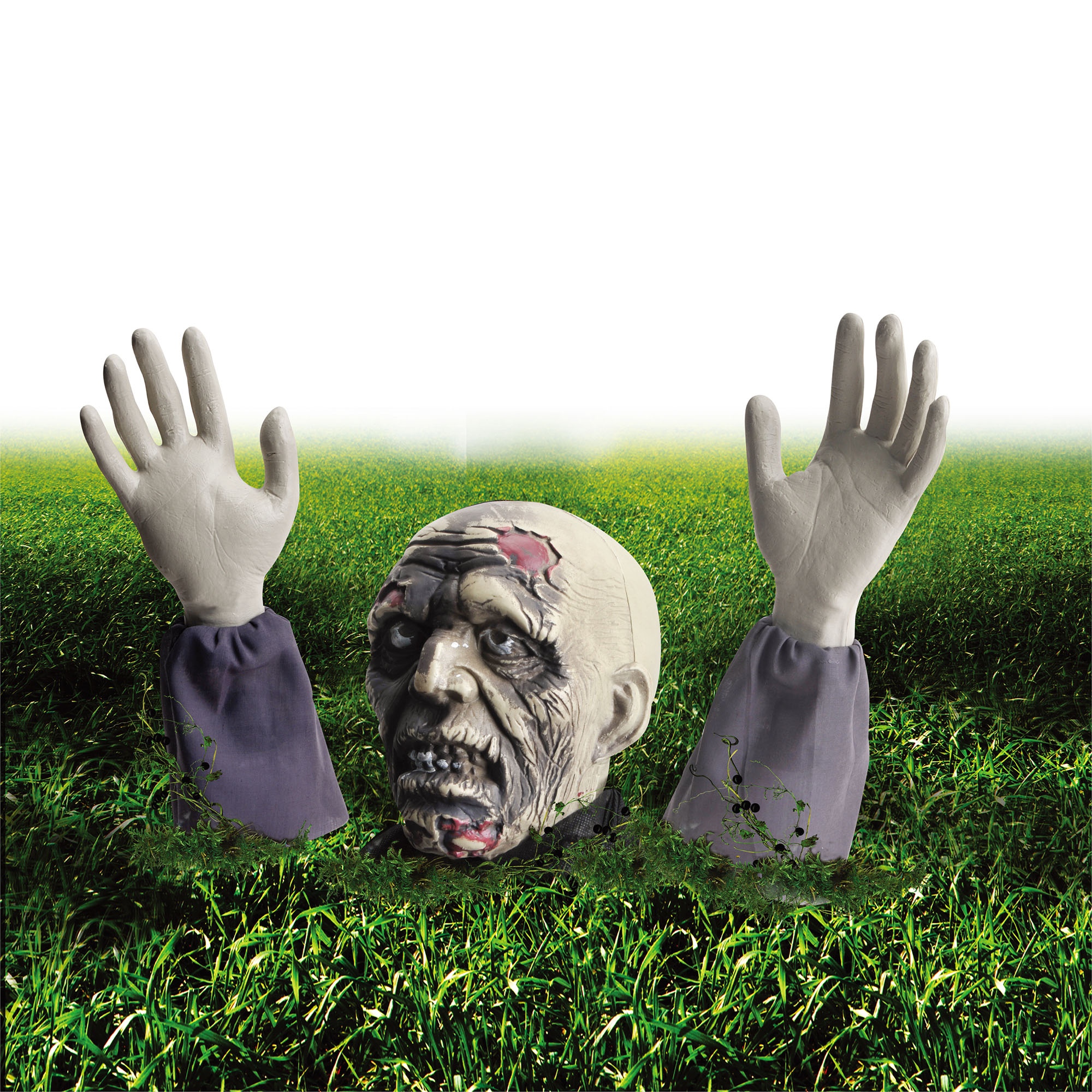 Casse-citrouille zombie gris Way-To-Cel PL pour décorations de cimetière, accessoires de fête, taille unique