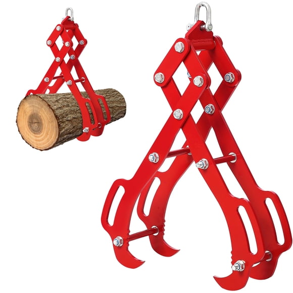 71.1 cm Log Lifting Tongs, Heavy Duty Solid Steel, 4 Claws Rotating