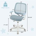 thumbnail image 3 of Costway Kids Desk Armchair Swivel Mesh Children Computer Chair with Adjustable Height Blue, 3 of 10