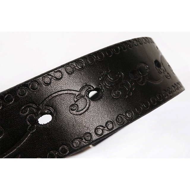 Ruiboury Embossed Pattern Belt With Fine Craftsmanship For Vintage And Western Looks Long Fashion Embossed Pattern Rivet Belt Long flower brown 105cm 2Set