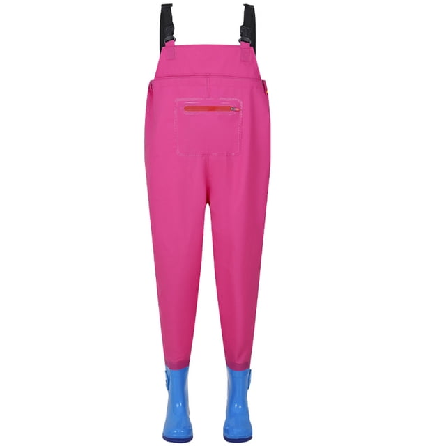 Tignapoo Pantalon de Gué Imperméable en PVC pour Enfants, Taille 25, Options Rose Rouge Ou Bleu, Léger 700-1000 g