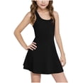 thumbnail image 1 of Diufon Robe de Tennis pour Filles Enfants Sans Manches Dos Nageur Robe de Golf Été Décontractée École Ligne A Robes de Sport, 1 of 9