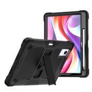 DWaybox Heavy Duty Case for Lenovo Idea Tab 11.0 inch, 3-Layer Shockproof Armor Cover (Soft Silicone + Hard PC) with Kickstand & Pencil Holder -Black