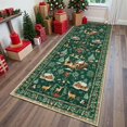 thumbnail image 2 of Christmas Ornaments Christmas Deer Santa Long Rug – Festive Soft & Washable Holiday Carpet Cozy Santa Christmas Trees and Snowflakes Holiday Runner Rug for Kitchens Hallways Entryways and Christmas D, 2 of 8