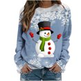 thumbnail image 2 of Qertyioot Christmas Women Mode Sweat-Shirt Décontracté, Manches Longues Col Rond Imprimé Ample Tops, 2 of 6