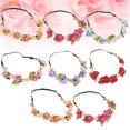 thumbnail image 2 of EeaseCA 8pcs Baby Florals Elastic Headband Simulation Flower and Leaf Headwrap Headdress (Random Color), 2 of 8