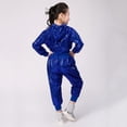 thumbnail image 3 of Sunnyoo Girls Shiny Sequins Outfits Long Sleeve Tops Pants Performance Party Dance S 2 Piece Clothes Set, 3 of 7