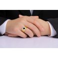 thumbnail image 2 of RYLOS Men's Rings 14K Yellow Gold Classic 7X5MM Oval Gemstone & Diamond Ring Sapphire September Birthstone Rings For Men, Gold Rings Size 13, 2 of 7