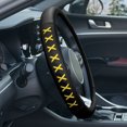 thumbnail image 2 of FH Group Genuine Leather Lace-Up Steering Wheel Cover - Yellow, 2 of 5