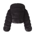thumbnail image 3 of Veste à Manches Longues pour Femmes Courte à Capuche en Fausse Fourrure Chaude à Manches Longues, 3 of 5