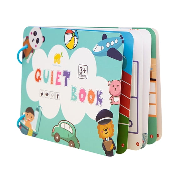 Livre Calme pour Enfants B Compétences de Réflexion Activités d'Apprentissage Préscolaire Résolution de Problèmes Autocollant Réutilisable Jouet Éducatif de Voyage Livre d'Activités Montessori pour Tout-Petits