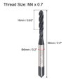 thumbnail image 2 of Unique Bargains M4 x 0.7 Spiral Flute Thread Tap, Metric Machine Threading Tap HSS Nitriding Coated, Round Shank with Square End, 2pcs, 2 of 7