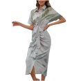 thumbnail image 1 of CEHVOM Chemise Aguichant à Boutons en Dentelle Imprimée pour Femmes Robe Longue à Manches Courtes, 1 of 7