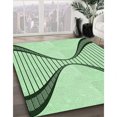 thumbnail image 3 of Ahgly Company Machine Washable Indoor Square Transitional Mint Green Area Rugs, 5' Square, 3 of 7