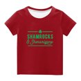 thumbnail image 2 of EGNMCR Blouses & Chemises à Manches Courtes Col Rond pour Tout-Petits Garçons Filles Mode Mignon Col Rond Imprimé Haut à Manches Courtes Girl Blouse, 2 of 4