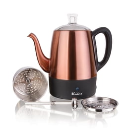 Cafetière à percolateur en acier inoxydable 304 pour camping, extérieur, voyage, cuisinière, bouilloire à infusion rapide, 9 tasses