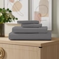 thumbnail image 1 of Color Sense Ensemble de Draps 3 Pcs en Percale 100 % Coton Frais et Net Lit Simple Gris Foncé, 1 of 5