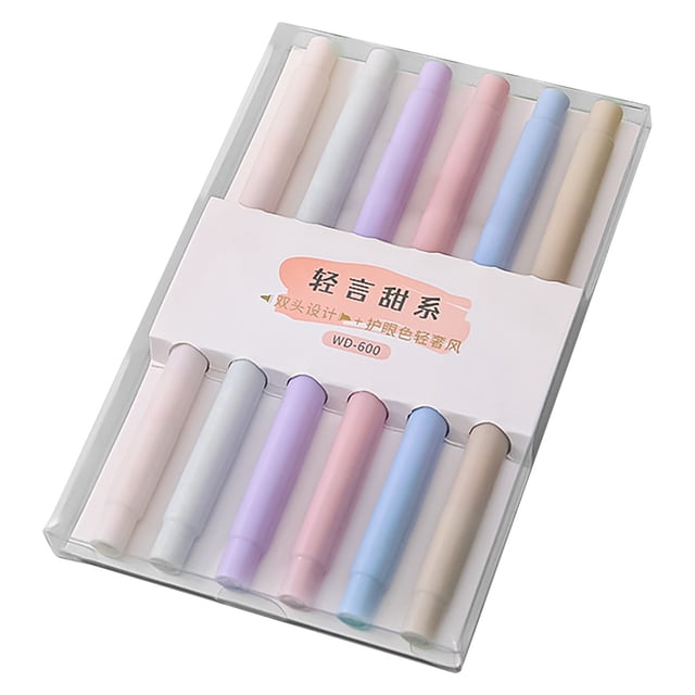 Double Ended Highlighter Colored Highlighters Colorful Highlighters Drawing Pens Fine Point Pens Color Highlighters Pens For Double Headed Pens Highlighters(7ml)