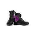 thumbnail image 1 of UKAP Women Leather Boot Floral Short Bootie Lace Up Ankle Boots Work Booties Waterproof Purple Rose 7.5, 1 of 6