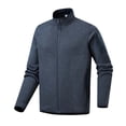 thumbnail image 2 of Lovzfmll Chandail à Capuchon Polartec pour Homme, Haute Élasticité, Fermeture Éclair, Poche, Chaud, Course, Bleu Foncé, m, 2 of 9