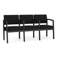 thumbnail image 1 of Lenox Steel Reception Waiting Room 3 Seats Chair / Black Steel / Black, 1 of 5