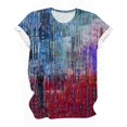 thumbnail image 4 of Économies du Printemps! CEHVOM T-Shirts Graphiques Floraux pour Femmes, T-Shirt à Manches Courtes Boho à Imprimé Teinture sur Nœuds Floral pour Femmes, Col Rond Ample Décontracté d'Été Décontracté Ample Basique Confortable T-Shirts Boho Hauts 2023, 4 of 5