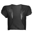 thumbnail image 3 of Women Fashion Solid Short Vintage Cardigan Sleeve Cropped Bolero Open Womens Button Down Cardigan Sweaters Front Chiffon Cardigan, 3 of 5