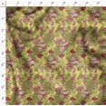 thumbnail image 4 of Soimoi Yellow Poly Georgette Fabric Leaves & Grandiflora Roses Floral Print Fabric by Yard 52 Inch Wide, 4 of 5