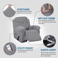 thumbnail image 2 of Super Stretch Couch Covers Recliner Covers Recliner Chair Covers Form Fitted Standard / Oversized Power Lift Reclining Slipcovers, Feature Soft Thick Jacquard, Dove, 1 Pack, 2 of 7